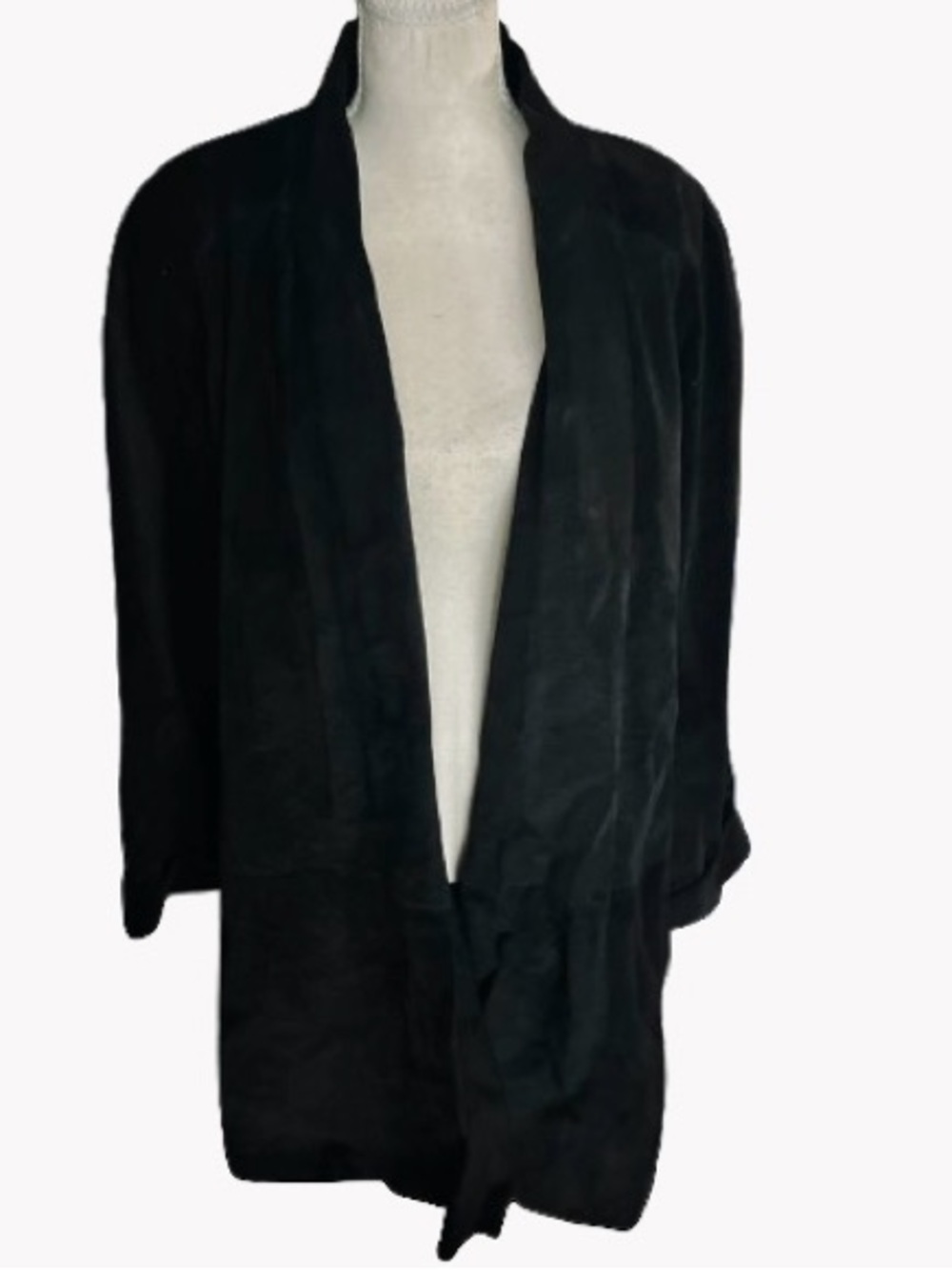Open Oversized Y2K 90s Suede Leather ELLEN ASHLEY Coat Jacket Designer Vintage